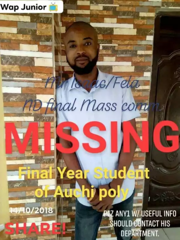 Final Year Student Set To Graduate Next Week Goes Missing In Edo (Photos)
